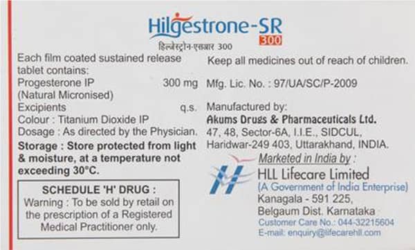 Hilgestrone Sr 300 Strip Of 10 Tablets