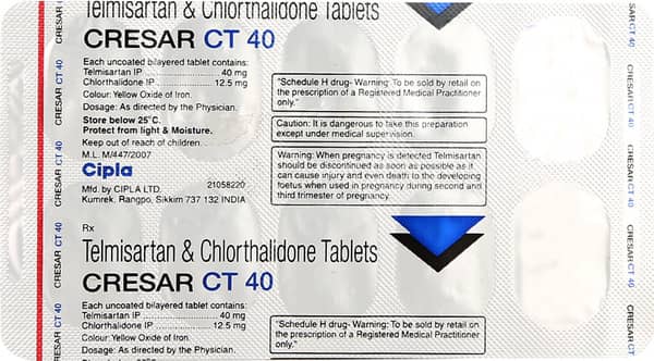 Cresar Ct 40/12.5mg Strip Of 10 Tablets