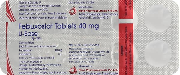 U Ease 40mg Strip Of 10 Tablets