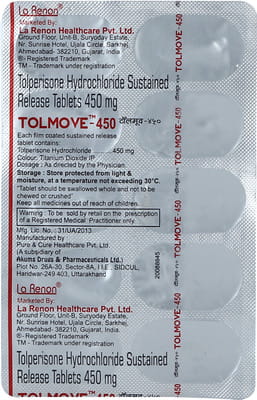 Tolmove 450mg Strip Of 10 Tablets