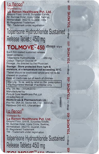 Tolmove 450mg Strip Of 10 Tablets