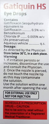 Gatiquin Hs 0.5% Bottle Of 5ml Eye Drops