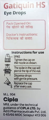 Gatiquin Hs 0.5% Bottle Of 5ml Eye Drops