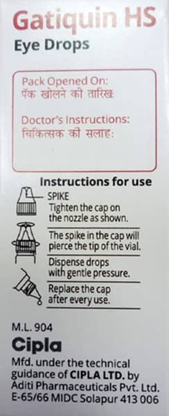 Gatiquin Hs 0.5% Bottle Of 5ml Eye Drops
