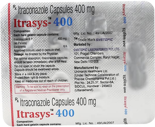 Itrasys 400 Strip Of 7 Capsules