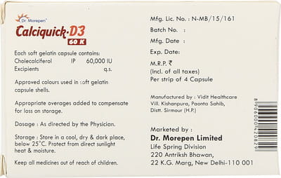 Calciquick D3 60k Strip Of 4 Capsules