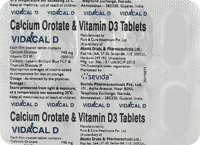 Vidacal D Strip Of 10 Tablets