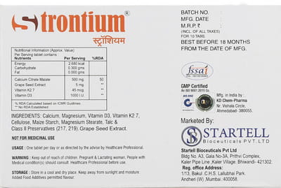 Strontium Strip Of 10 Tablets
