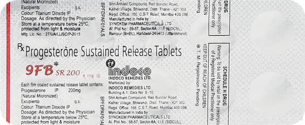 9 Fb Sr 200mg Strip Of 10 Tablets