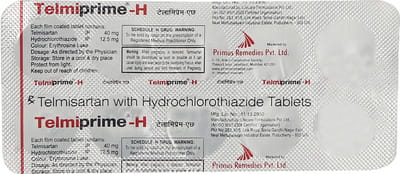 Telmiprime H 40mg Strip Of 10 Tablets