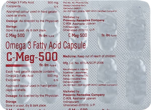 C Meg 500 Strip Of 10 Capsules