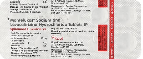 Spiromont L Strip Of 10 Tablets