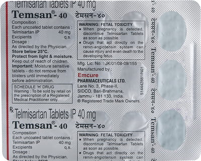 Temsan 40mg Strip Of 15 Tablets