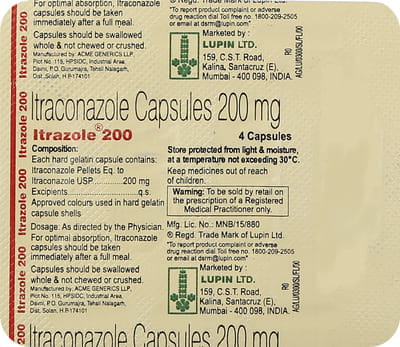 Itrazole 200 Strip Of 4 Capsules