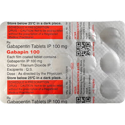 Gabapin 100mg Strip Of 15 Tablets