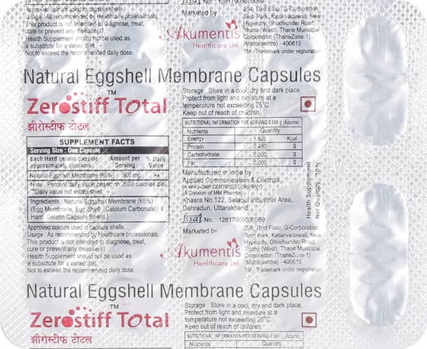 Zerostiff Total Strip Of 10 Capsules