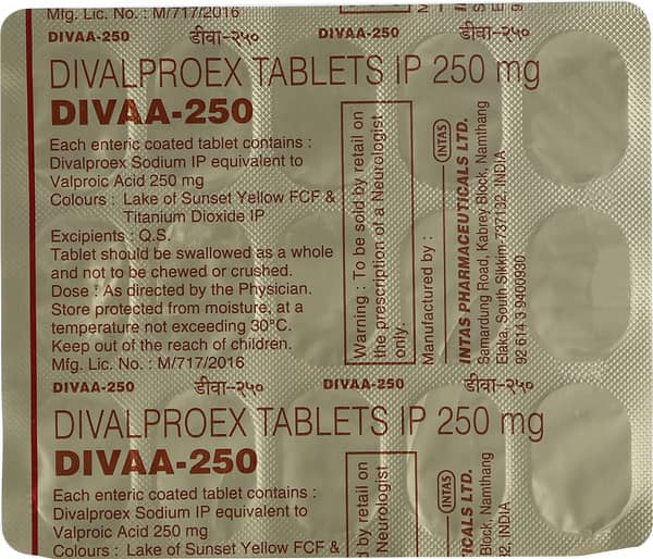 Divaa 250mg Strip Of 15 Tablets