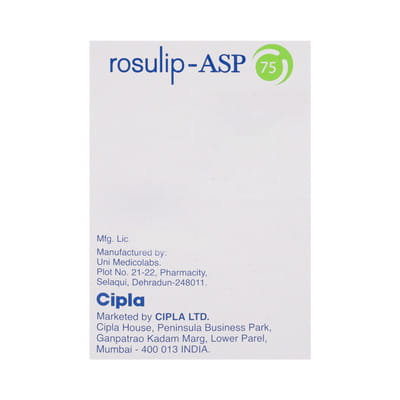 Rosulip Asp 75 Strip Of 10 Capsules