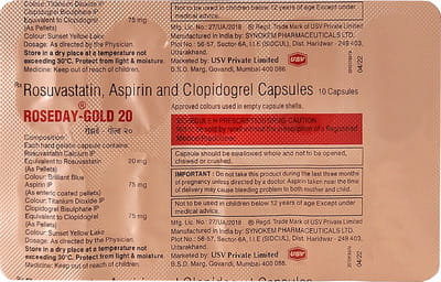 Roseday Gold 20mg Strip Of 10 Capsules