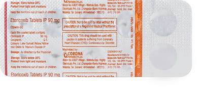 Etowin 90 Strip Of 10 Tablets
