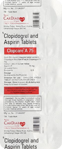 Clopcare A 75 Tablet