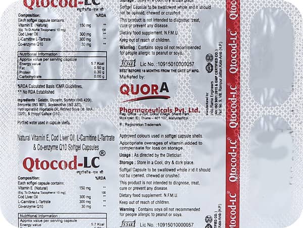 Qtocod Lc Strip Of 10 Softgel Capsules