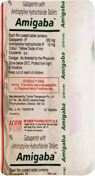 Amigaba 300/10mg Strip Of 10 Tablets
