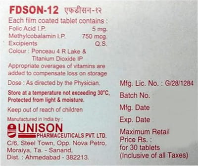 Fdson 12 Strip Of 30 Tablets