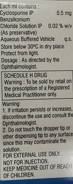 Cyclodrop Bottle Of 5ml Eye Drops
