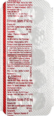Etowin 60 Strip Of 10 Tablets