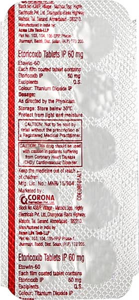 Etowin 60 Strip Of 10 Tablets
