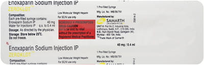 Zeroklot 40mg Pre Filled Syringe Of 0.4ml Injection