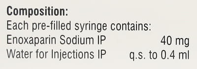 Zeroklot 40mg Pre Filled Syringe Of 0.4ml Injection