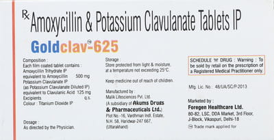 Goldclav 625 Strip Of 6 Tablets