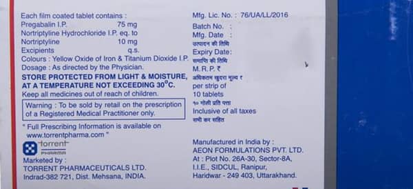 Pregalin NT 75/10 tablet