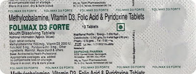 Folimax D3 Forte Sugar Free Strip Of 10 Tablets