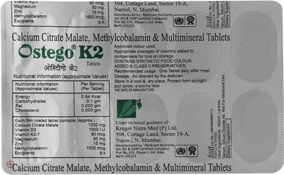 Ostego K2 Strip Of 10 Tablets