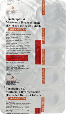 Priglip M 20/500 Strip Of 10 Tablets