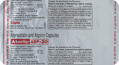 Atorlip Asp 20 Strip Of 10 Capsules