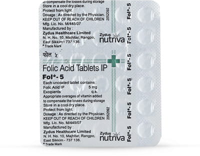 Fol 5mg Strip Of 30 Tablets