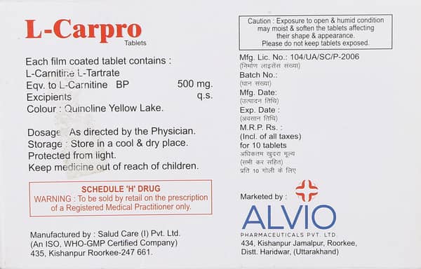 L Carpro 500 Strip Of 10 Tablets