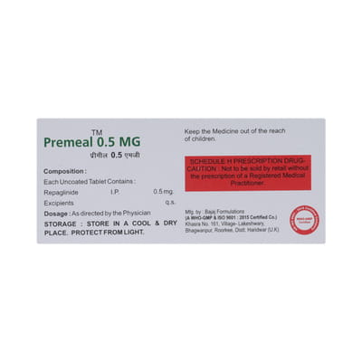 Premeal 0.5 Strip Of 10 Tablets