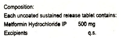 Hmet 500mg Strip Of 10 Tablets