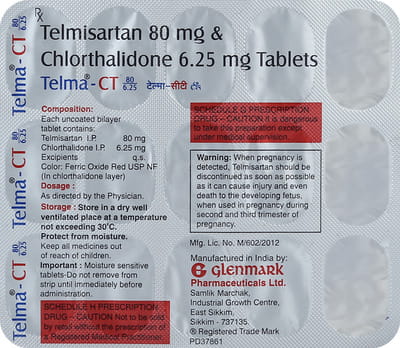 Telma Ct 80mg/6.25mg Strip Of 15 Tablets