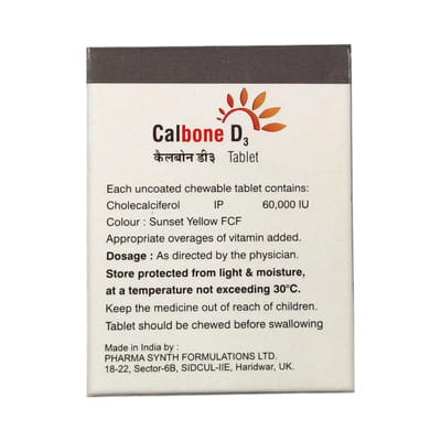 Calbone D3 60k Strip Of 4 Chewable Tablet