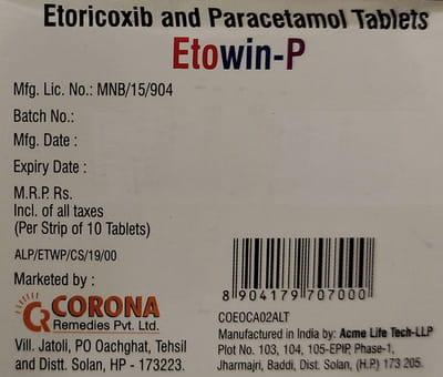 Etowin P Strip Of 10 Tablets