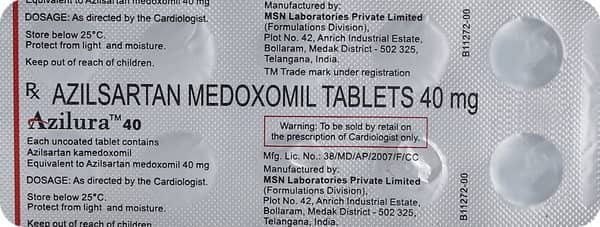 Azilura 40mg Strip Of 10 Tablets