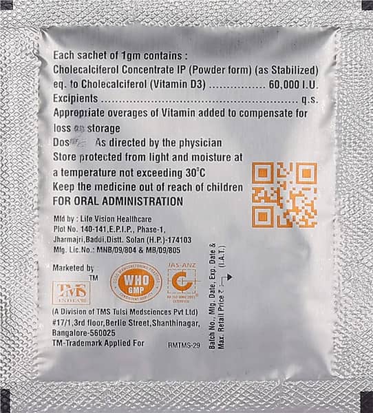 Shelgain D3 Strawberry Flavour Sugar Free Sachet Of 1Gm Granules