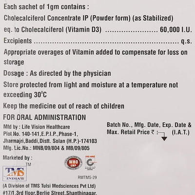 Shelgain D3 Strawberry Flavour Sugar Free Sachet Of 1gm Granules