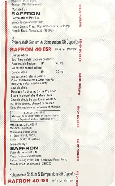 Rafron 40mg Dsr Strip Of 10 Capsules